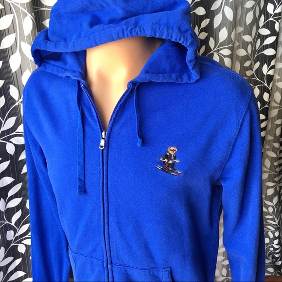 polo bear hoodie blue